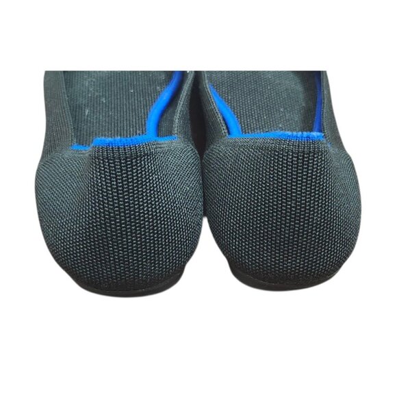Rothy’s The Flat Black Blue Trim Women’s Size W9EU 40 Washable Knit Ballet Shoes - Picture 7 of 12